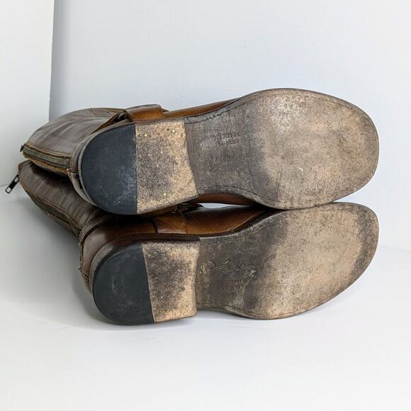 Frye Phillip Harness Brown Leather Tall Boots 7.5 Equestrian Western Boho - Picture 12 of 16